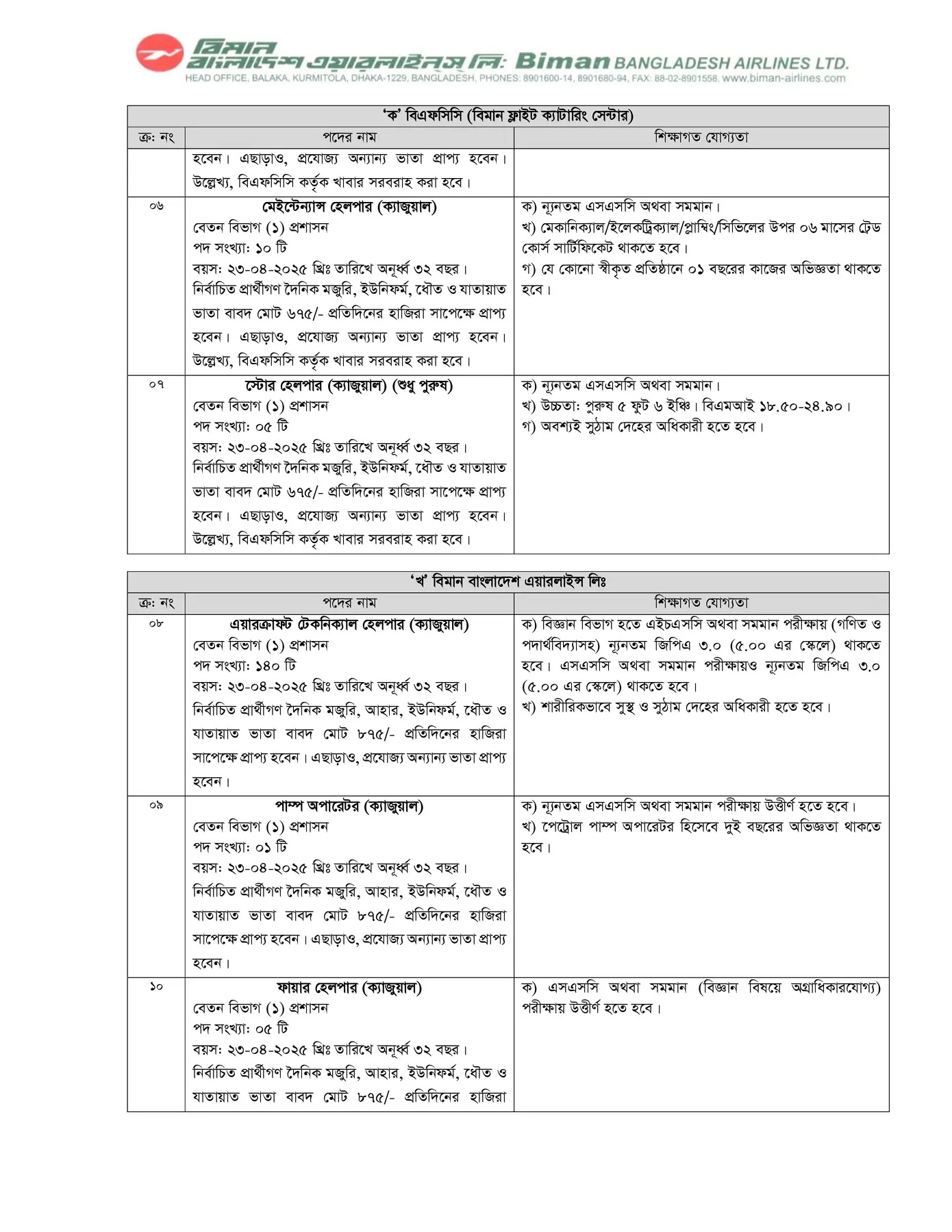 BBAL Job Circular 2025